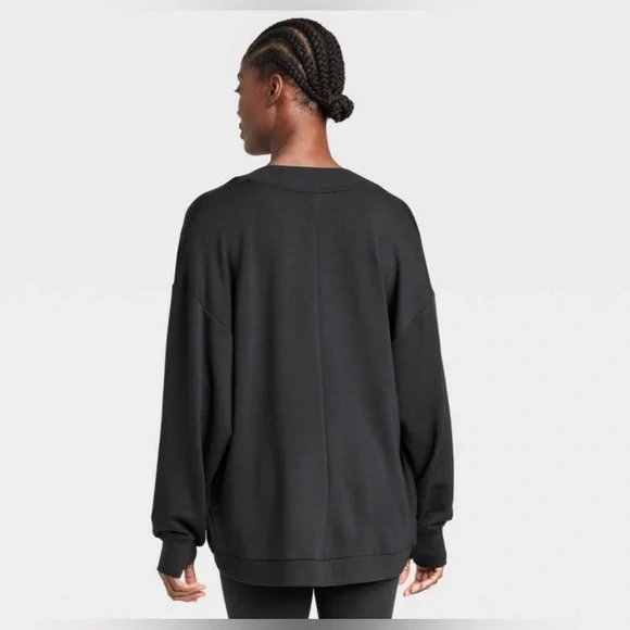 NWT ALL IN MOTION Women's Open Front French Terry Cardigan Thumbholes Sz S ✨ - Picture 2 of 8